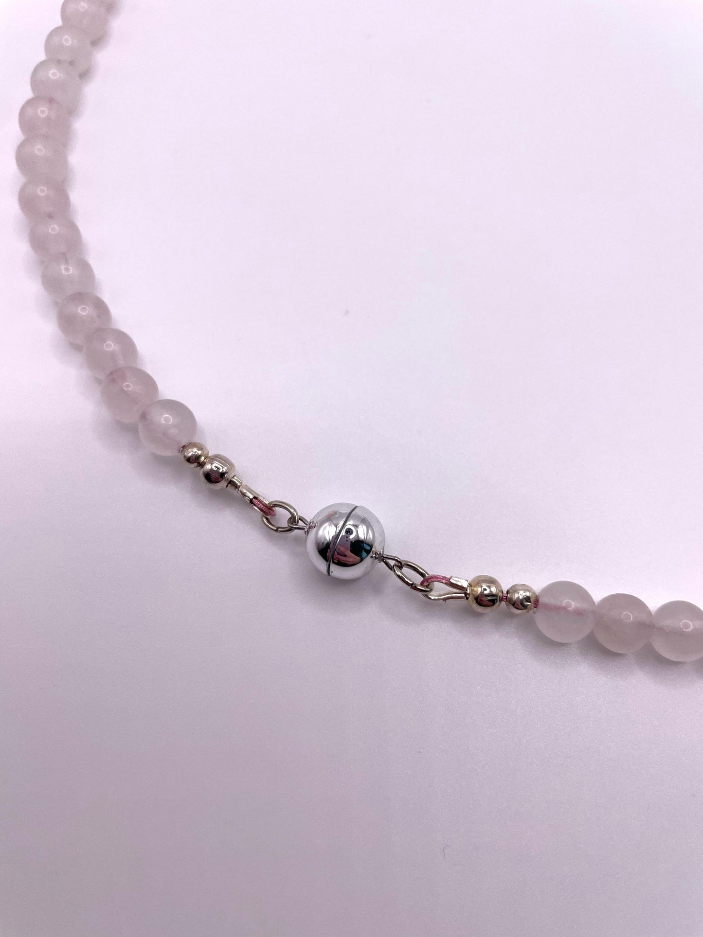 Rosenquarz, wunderschöne Edelstein Kette