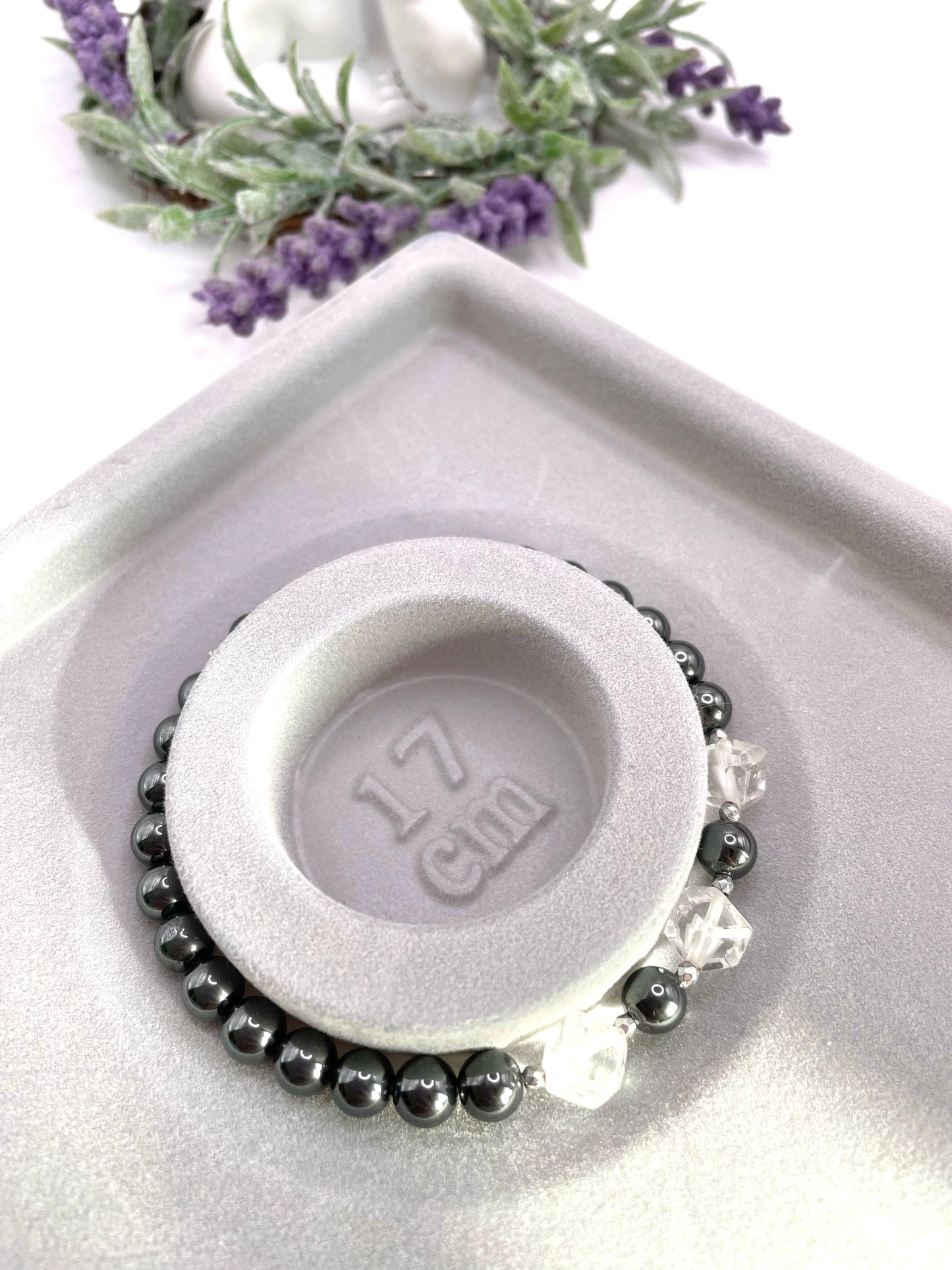 Hämatit, Bergkristall, Edelstein-Armband