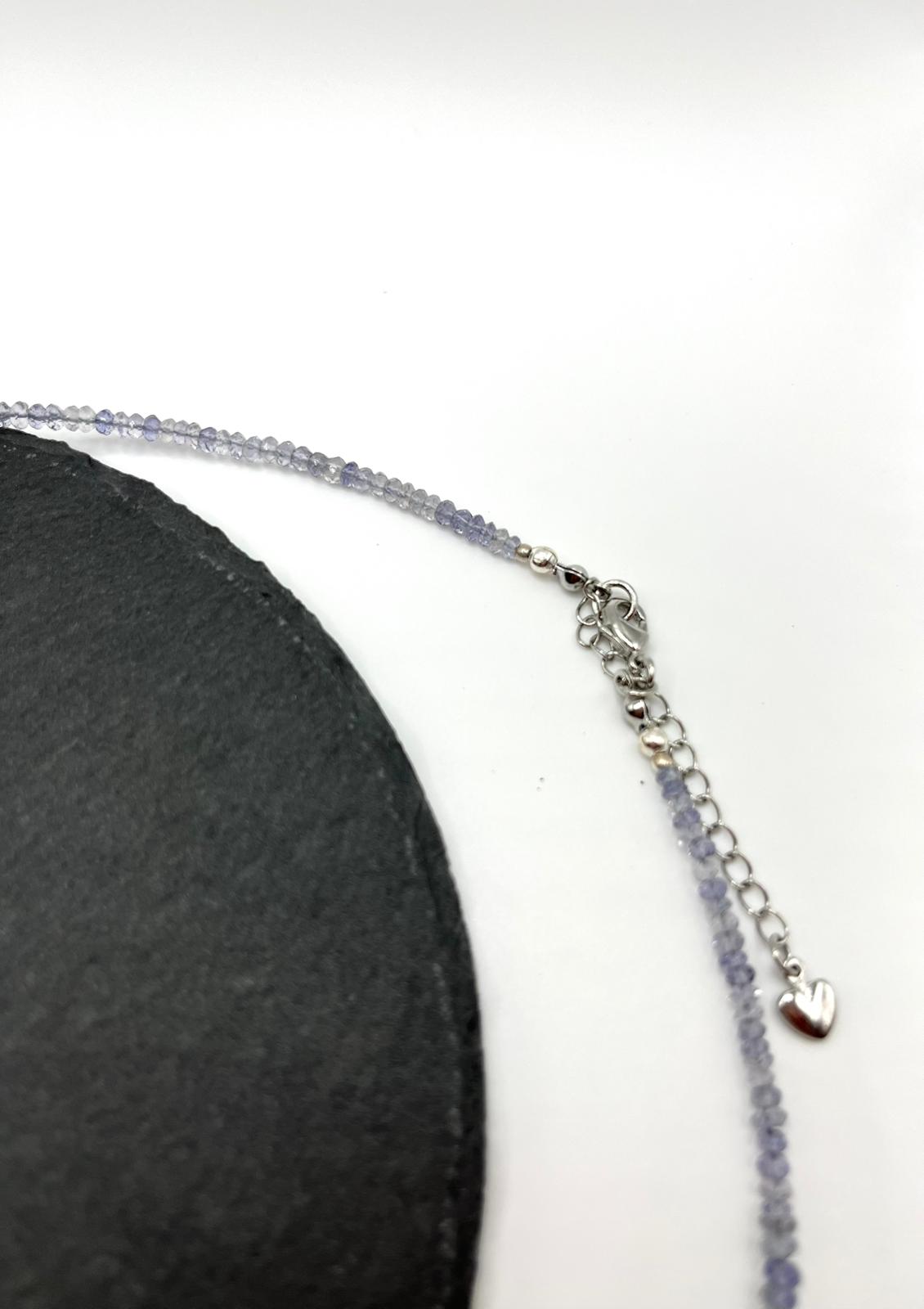 Iolit - Süßwasserperlen Schmuckset, Kette, Ohrringe