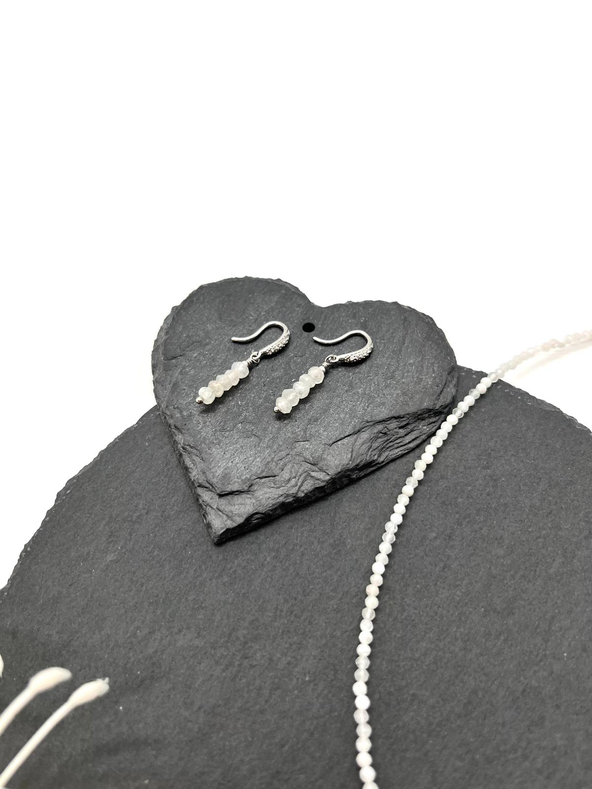 ✨Mondstein, Schmuckset mit Sonnen Anhänger, Edelsteinschmuck✨