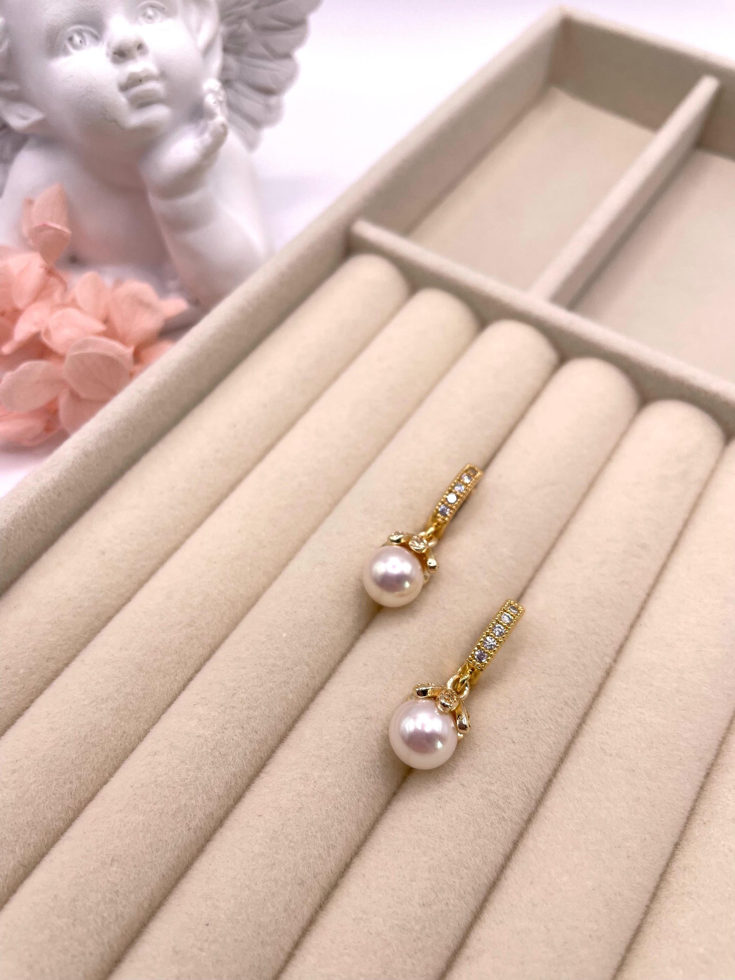 Ohrringe mit Süßwasserperlen (vergoldet)