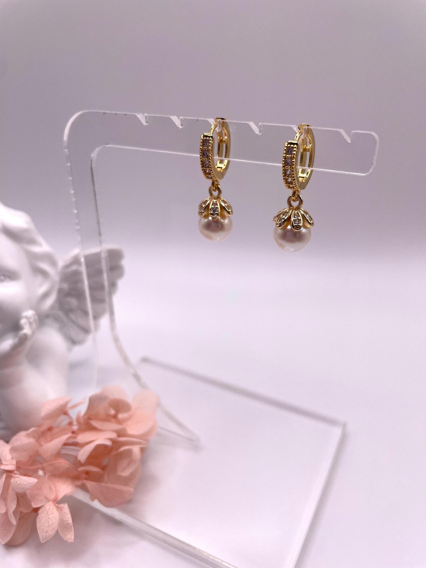 Ohrringe mit Süßwasserperlen (vergoldet)