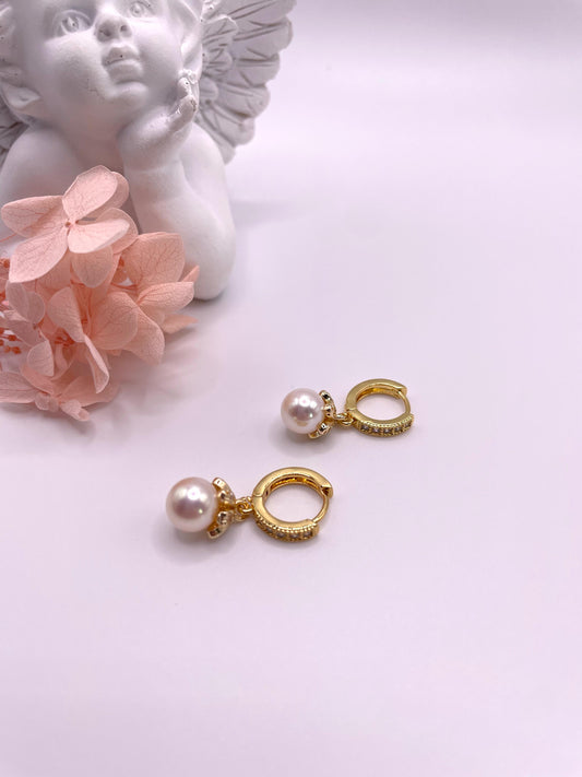 Ohrringe mit Süßwasserperlen (vergoldet)