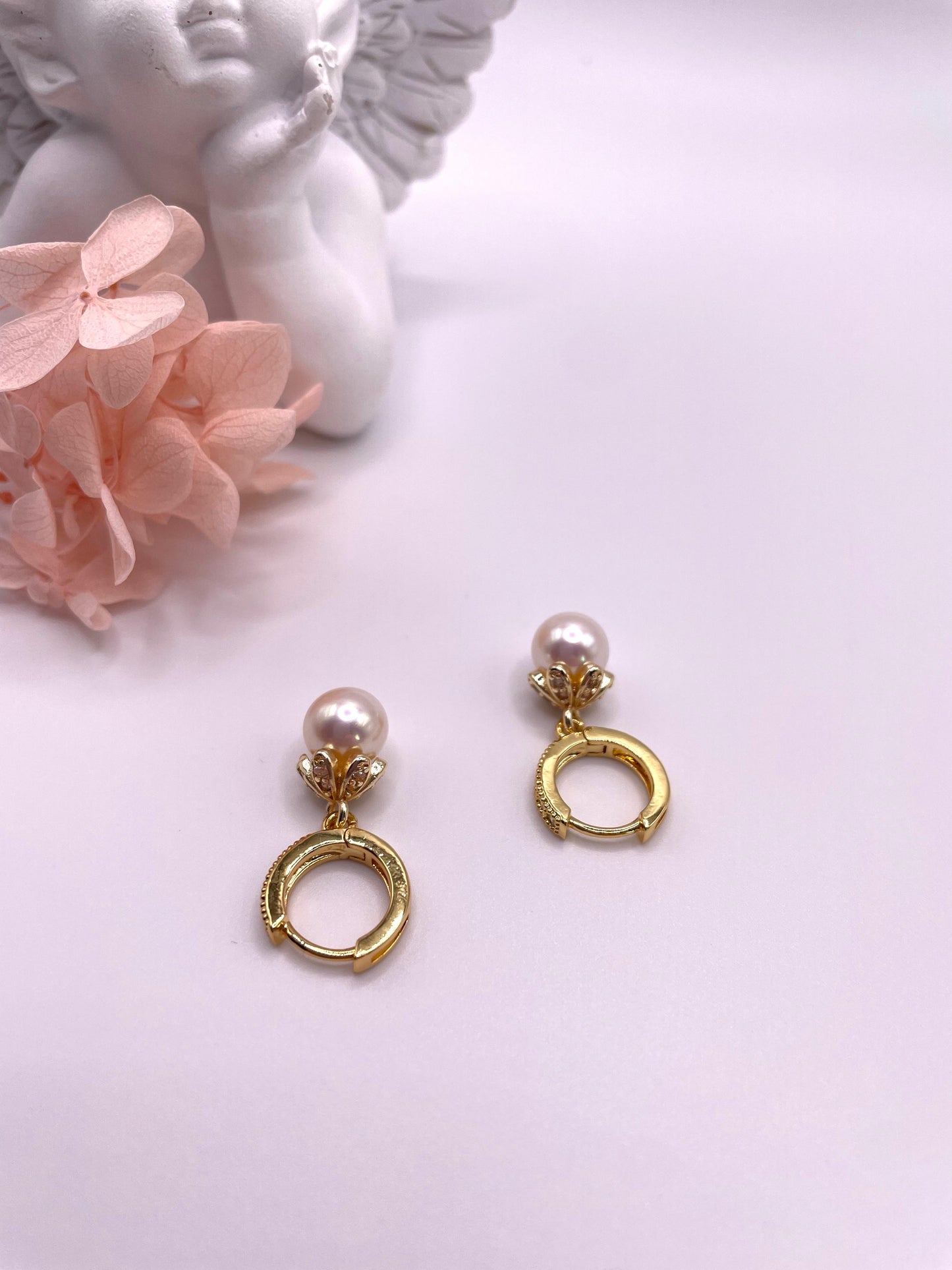 Ohrringe mit Süßwasserperlen (vergoldet)