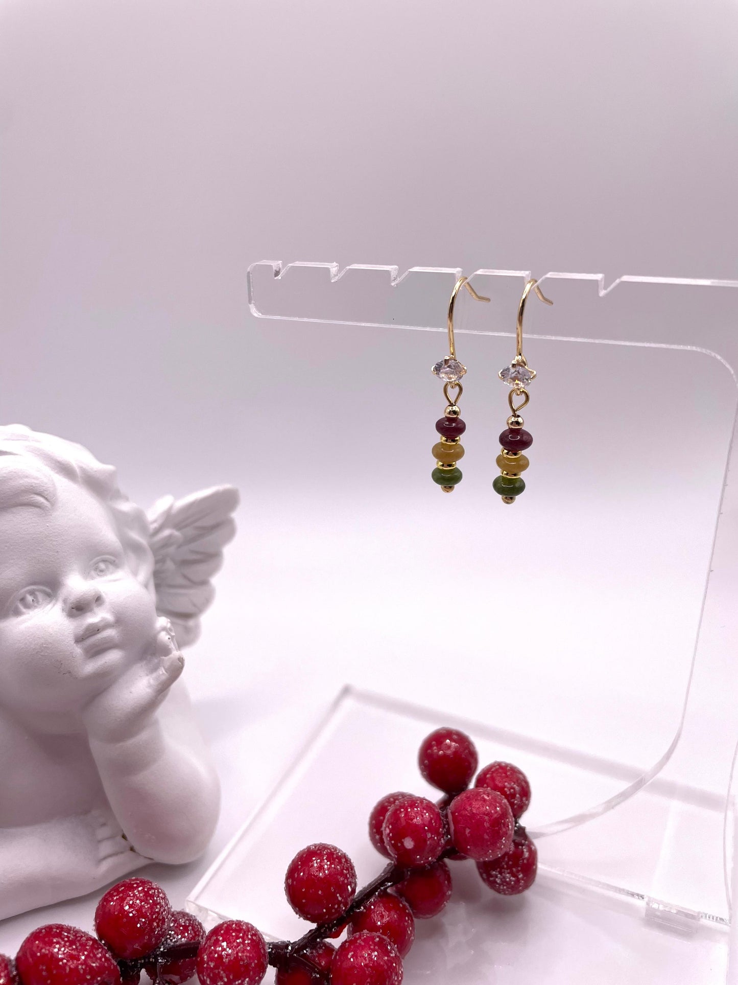 Turmalin, Edelstein Schmuck-Set, wunderschöne Kette und Ohrringe