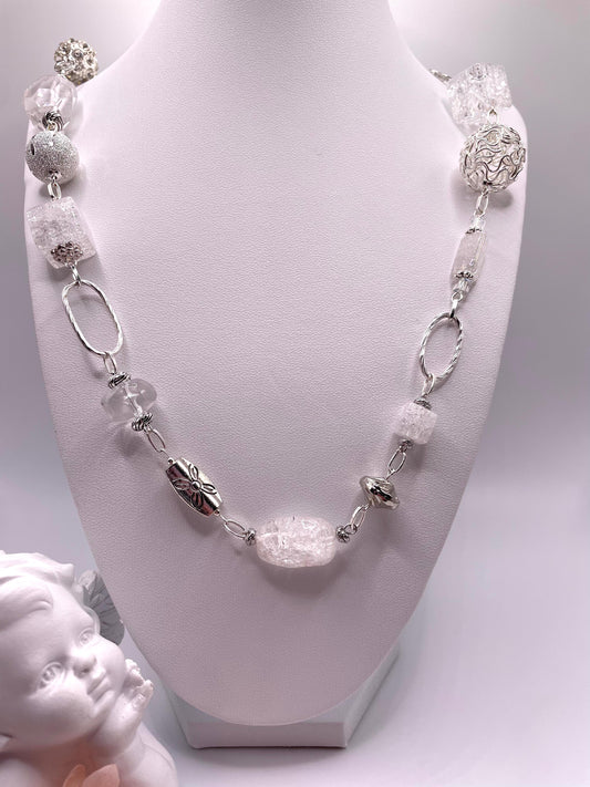 Bergkristall, elegante Edelstein Kette