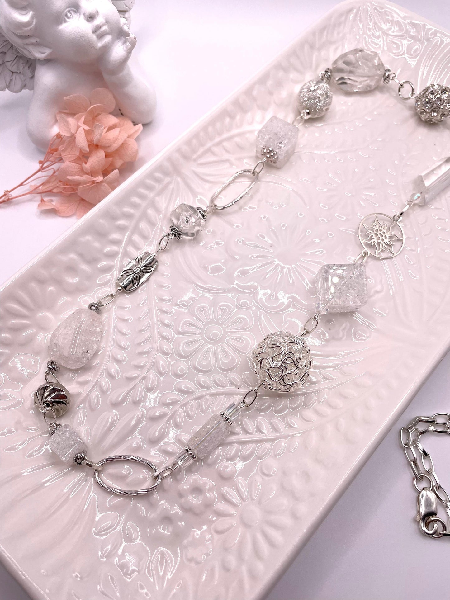 Bergkristall, elegante Edelstein Kette