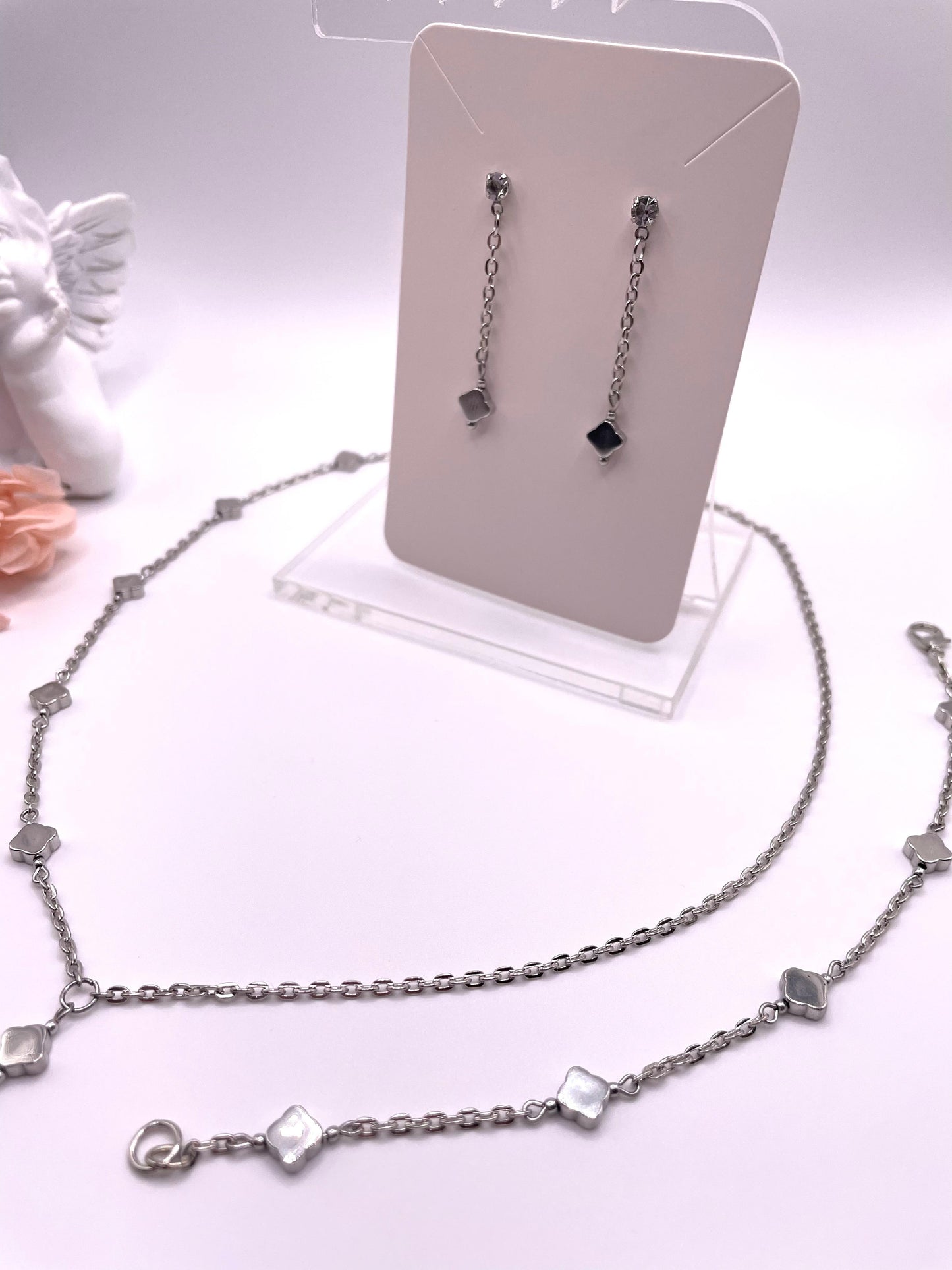 Hämatit Schmuck-Set, Kette, Ohrringe, Armband