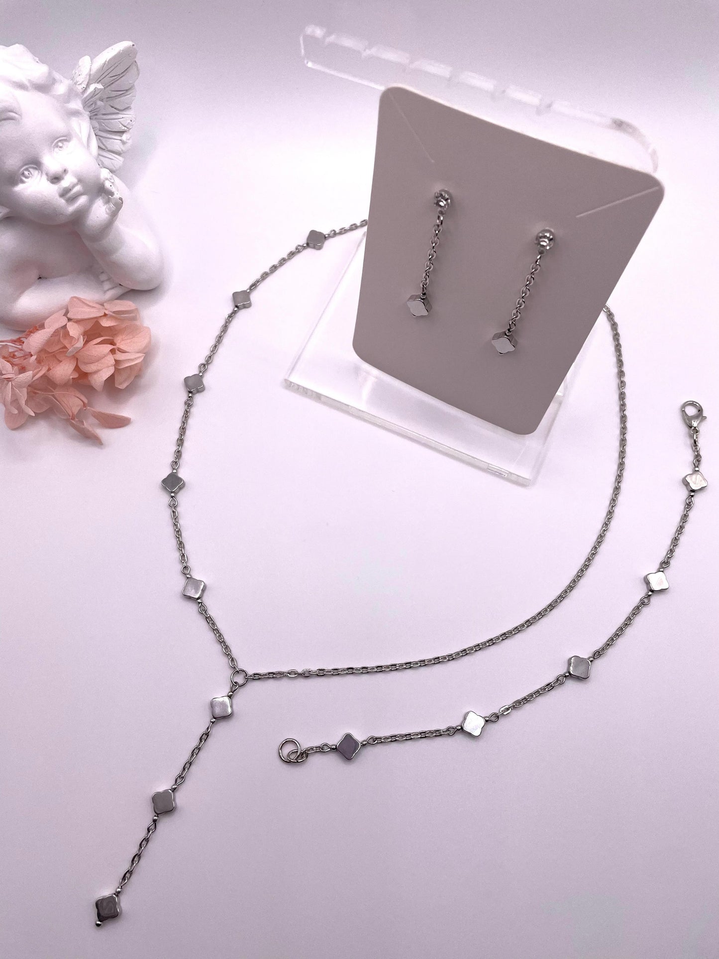 Hämatit Schmuck-Set, Kette, Ohrringe, Armband
