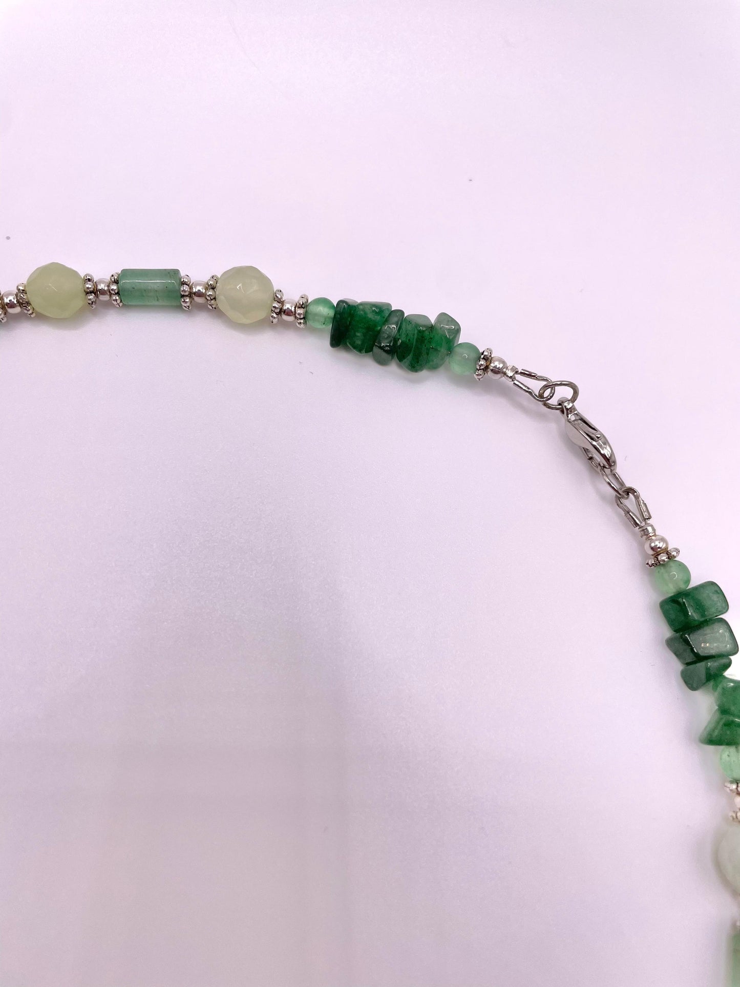 Aventurin, grüner Jade, Edelstein Kette