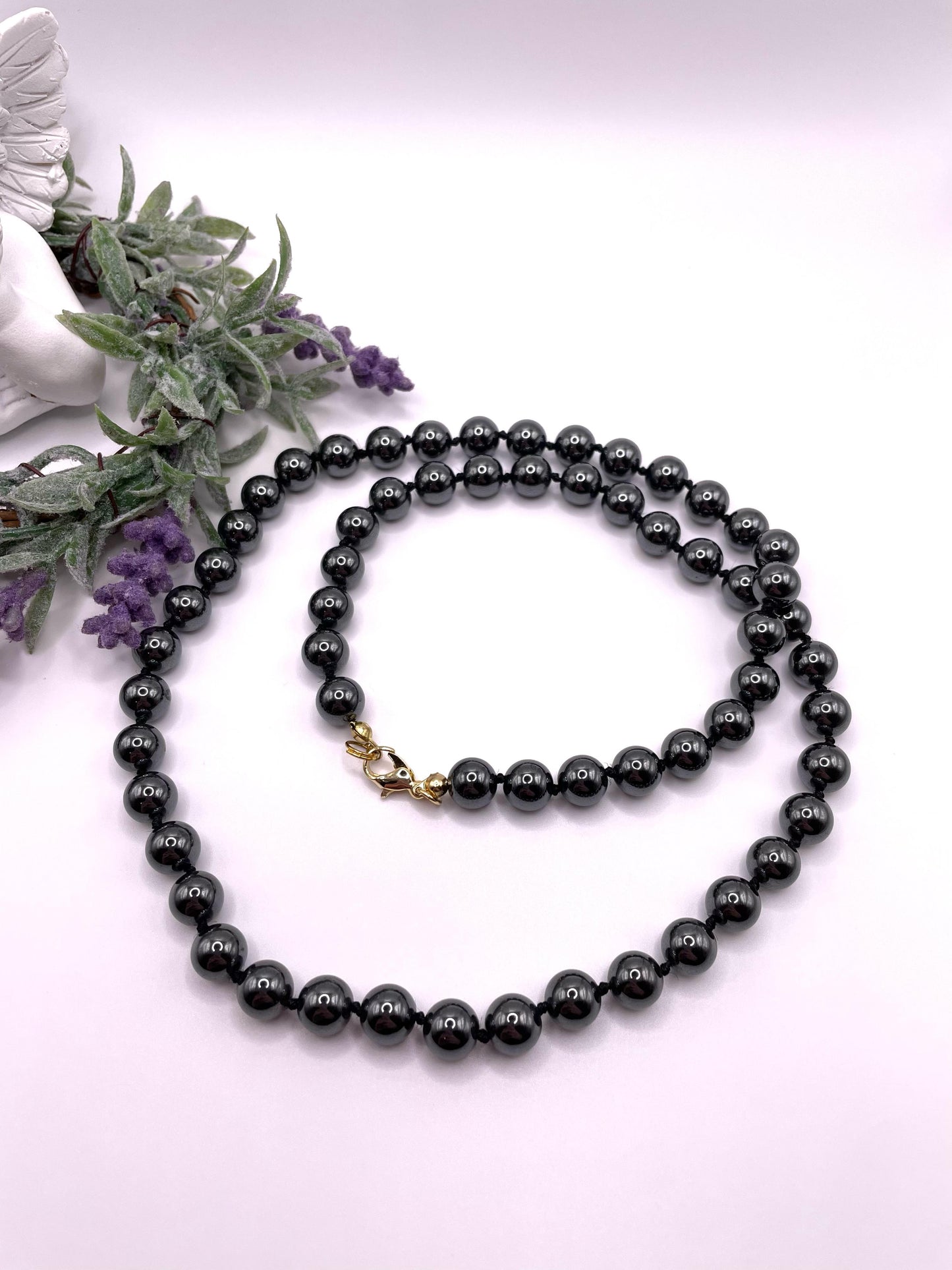 Hämatit Kette, einzelnverknotet