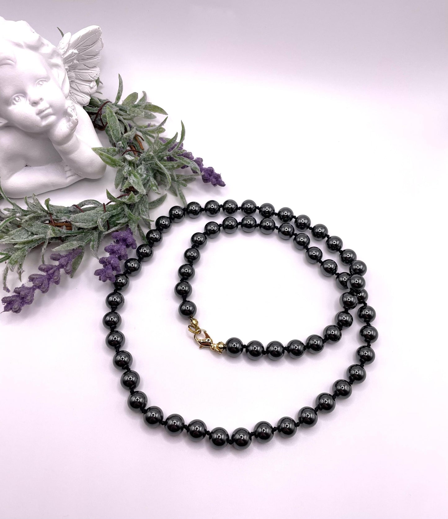 Hämatit Kette, einzelnverknotet