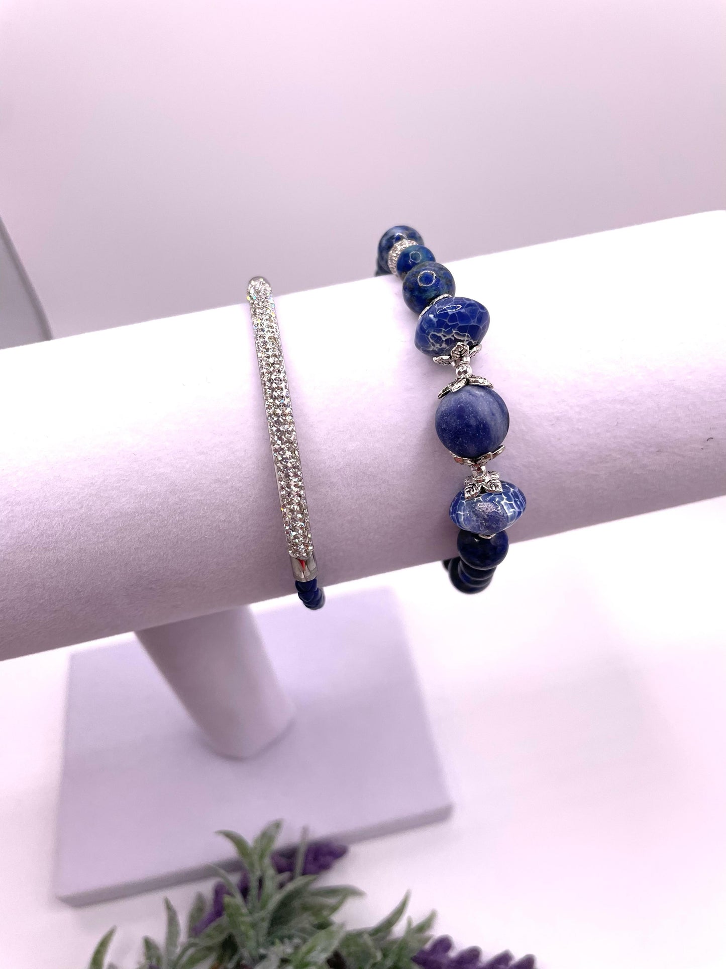 Sodalith, Achat, Lapislazuli, Armbänder-Set
