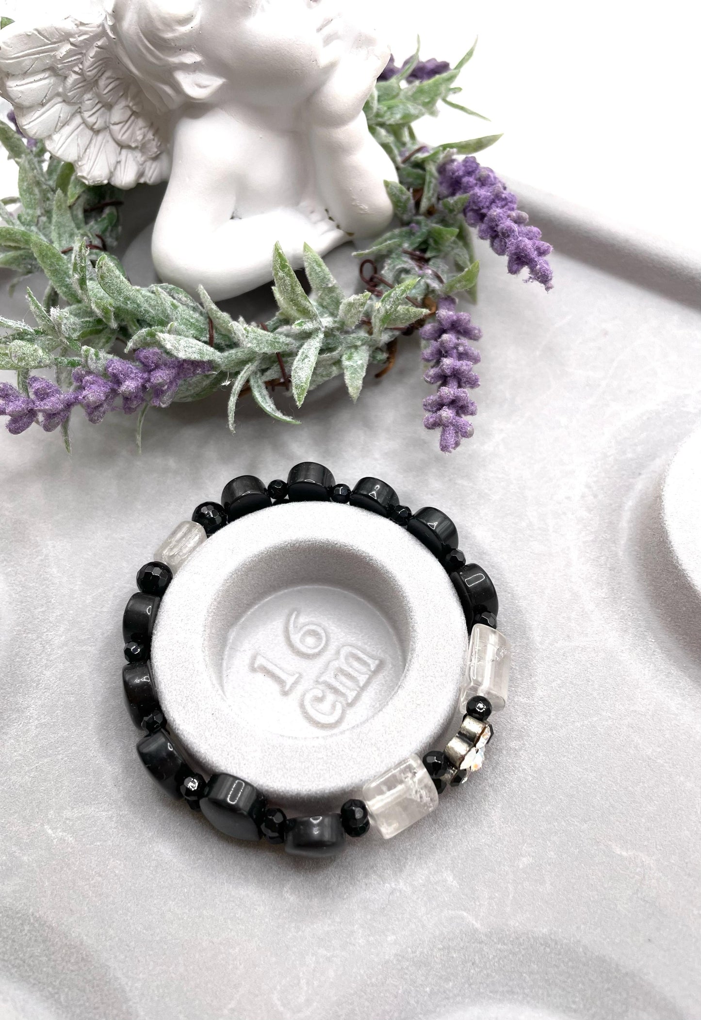 Onyx, Bergkristall, Edelstein Armband