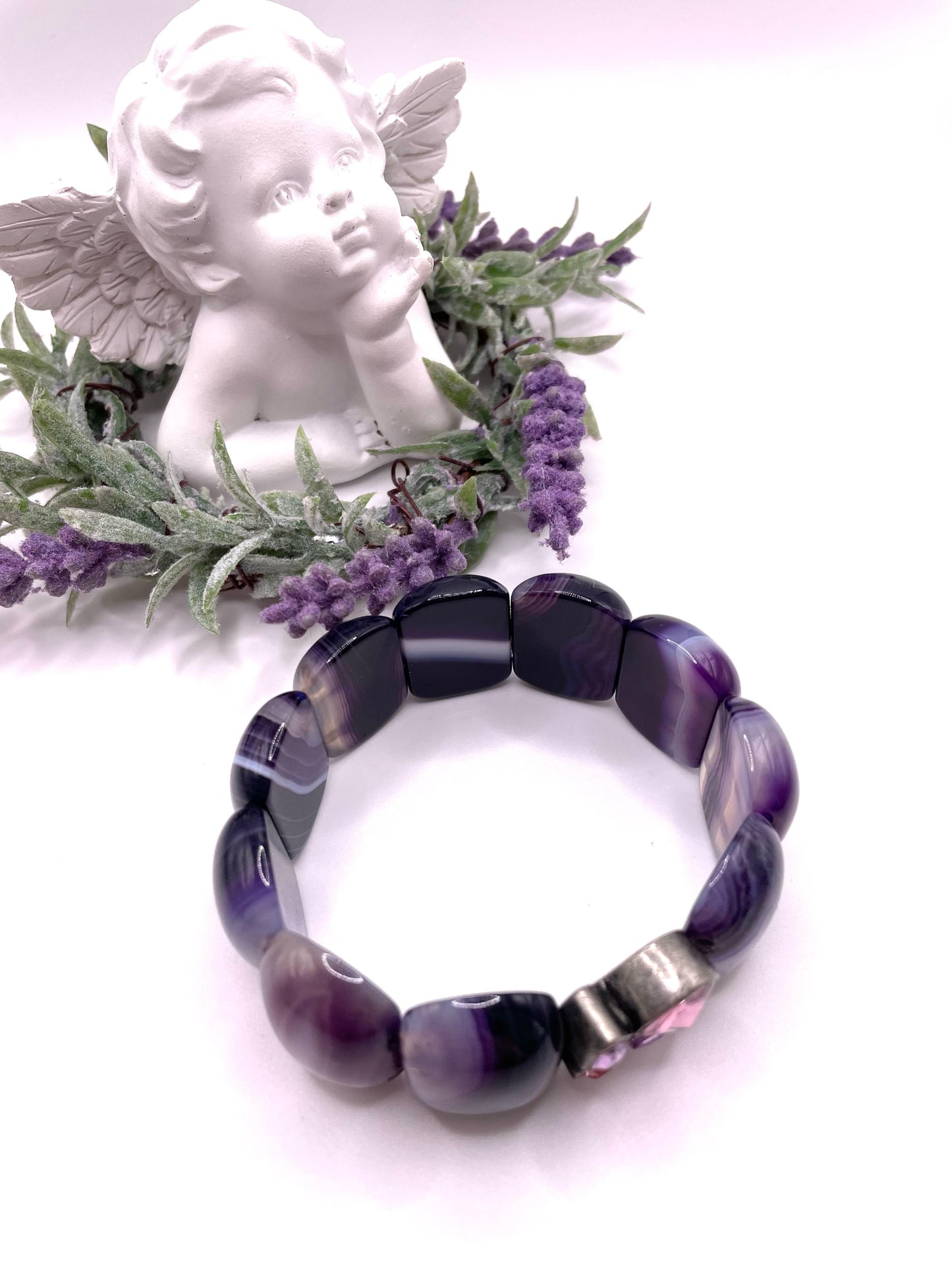 Achat, Edelstein Armband mit Schmuckverbinder