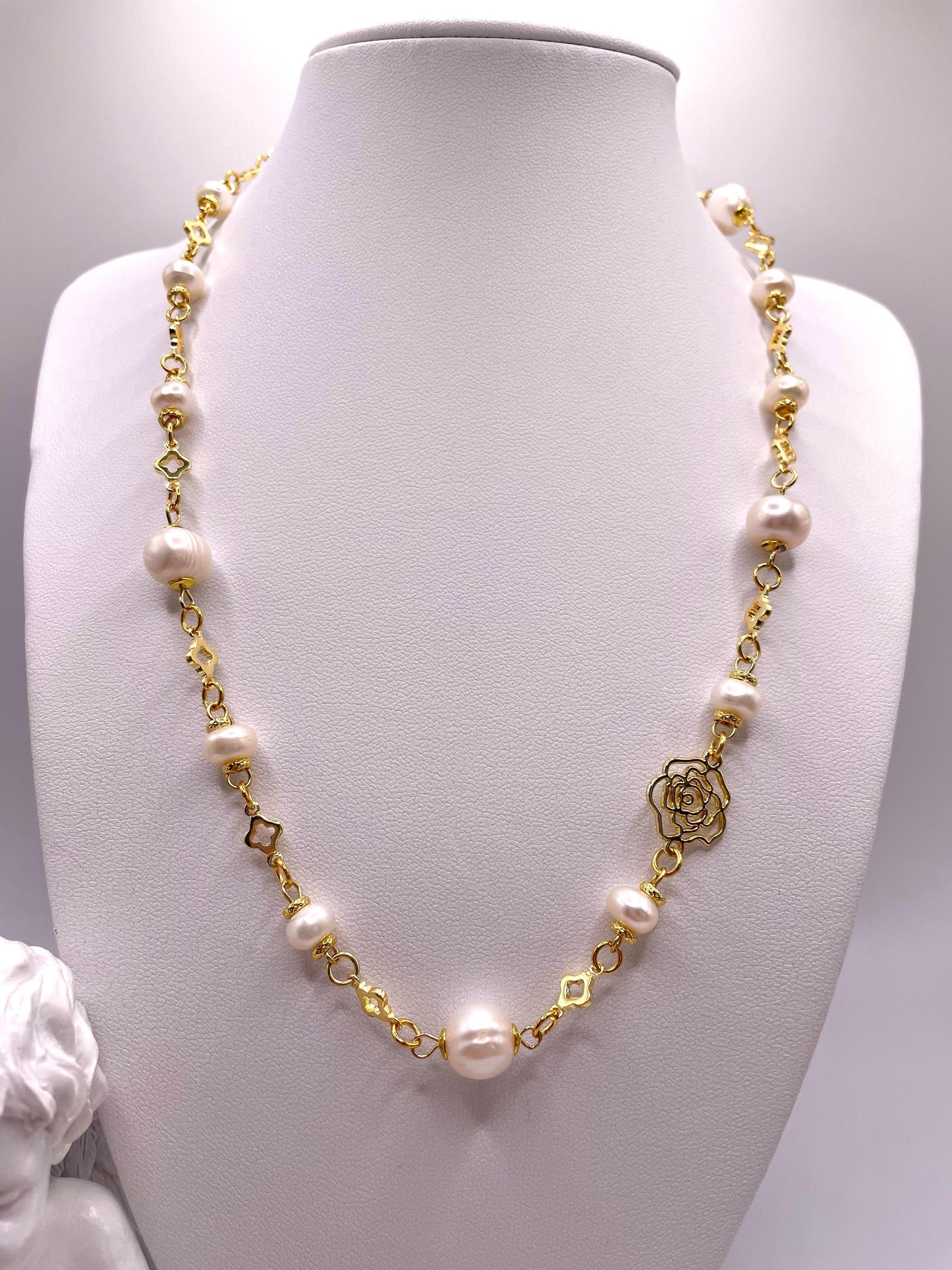 Perlenkette, echte Süßwasserperlen, zwei in einer, mehrere Kombinationsmöglichkeiten