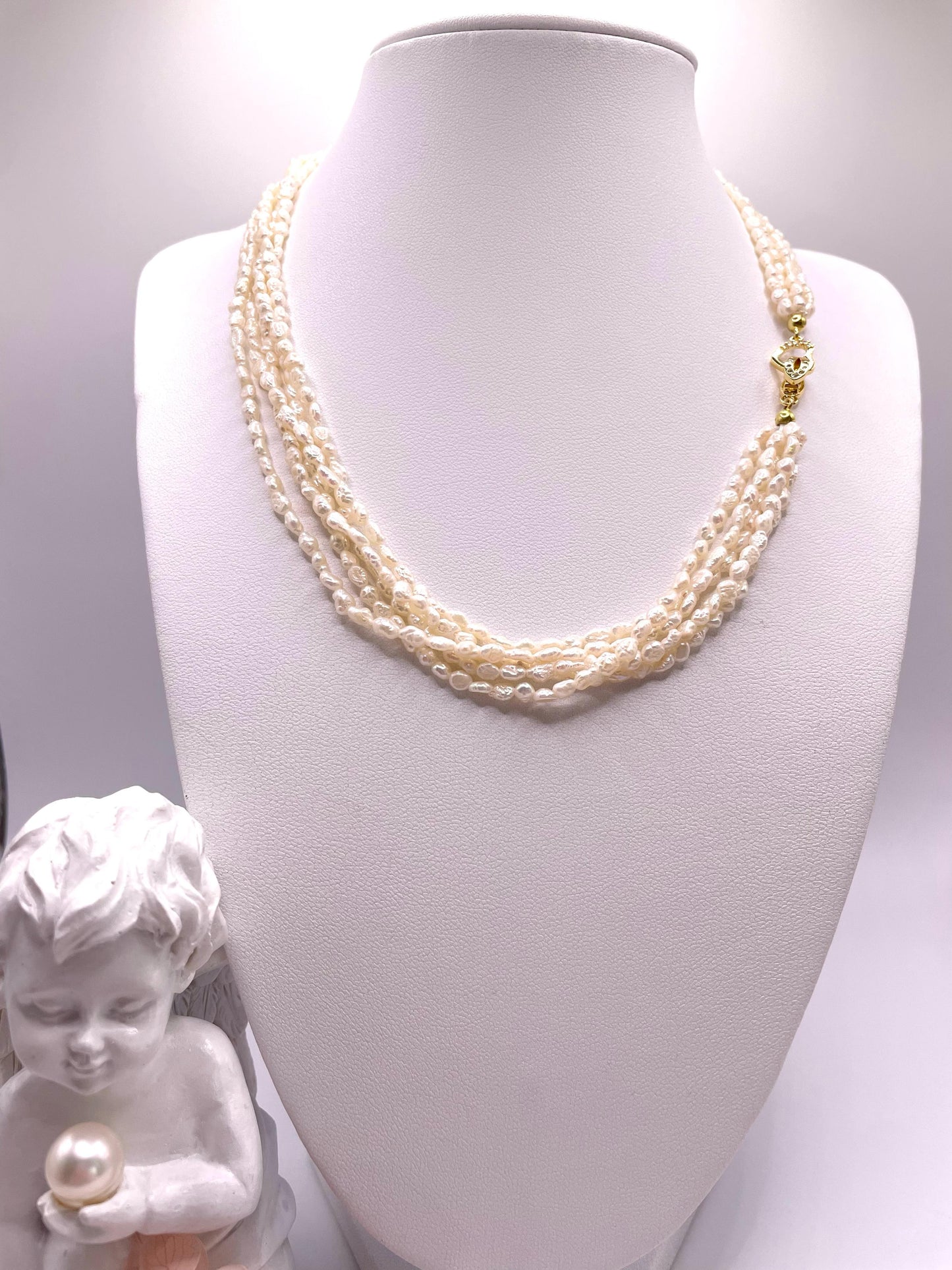 Perlenkette, echte Süßwasserperlen, zwei in einer, mehrere Kombinationsmöglichkeiten