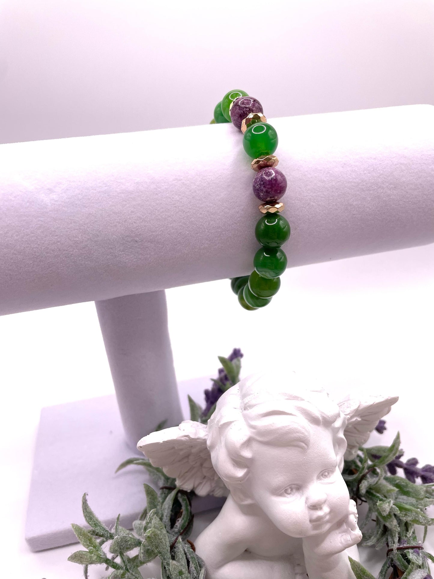 Achat, Charoit, Edelstein Armband