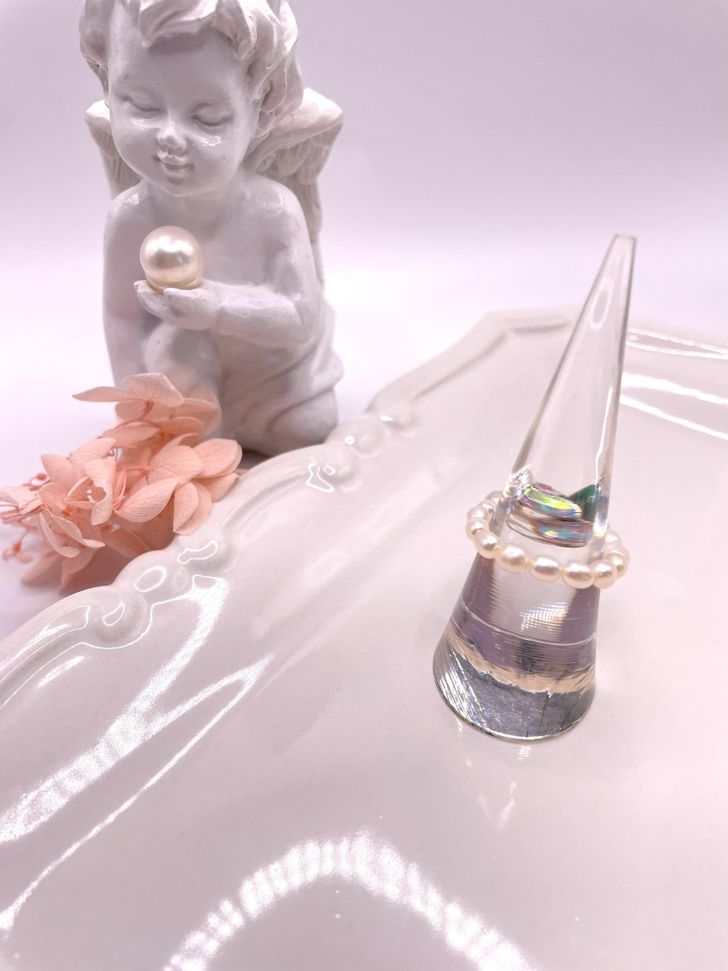 Perlenring elastisch mit Malachit