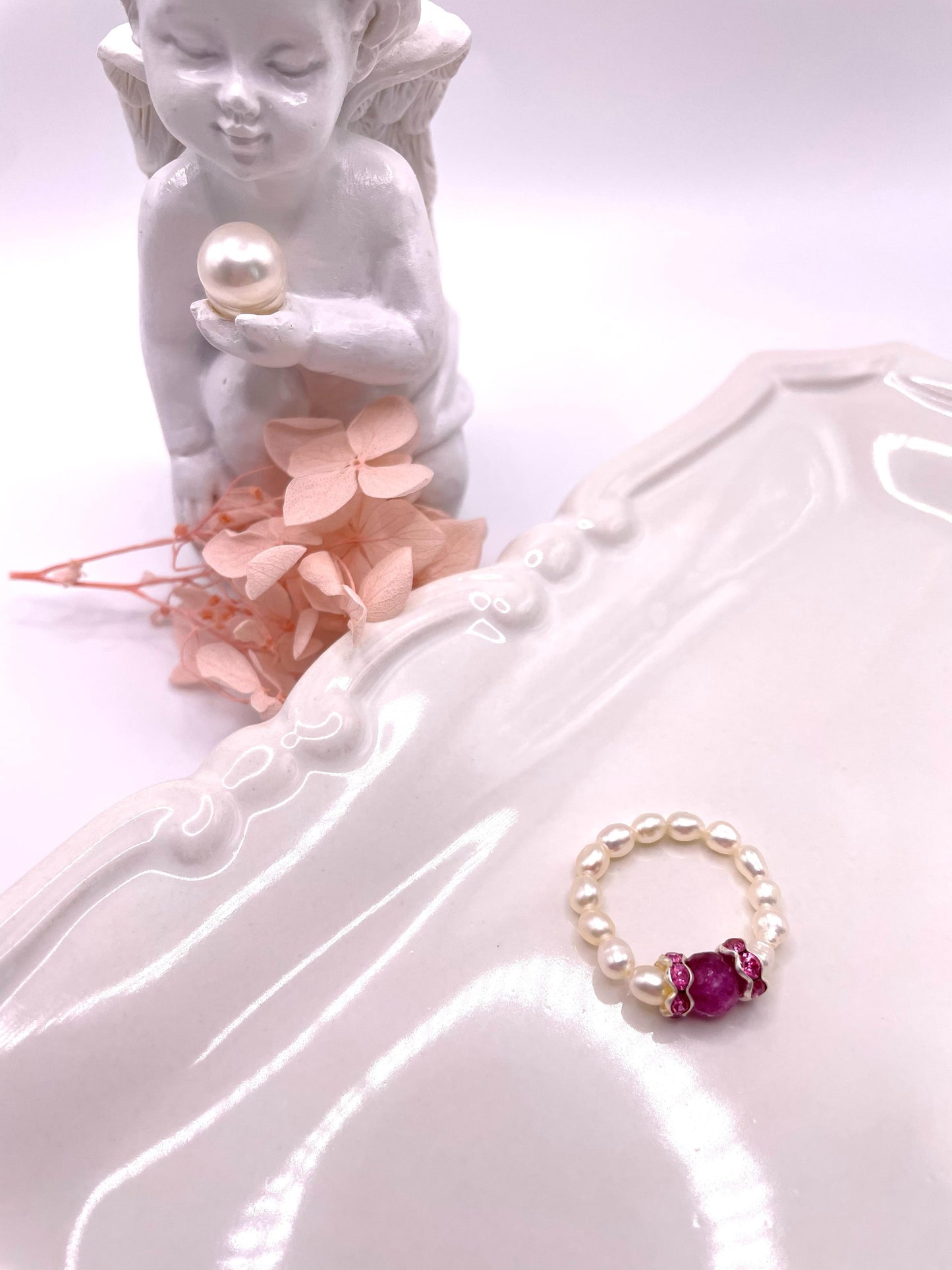 Perlenring elastisch mit Turmalin