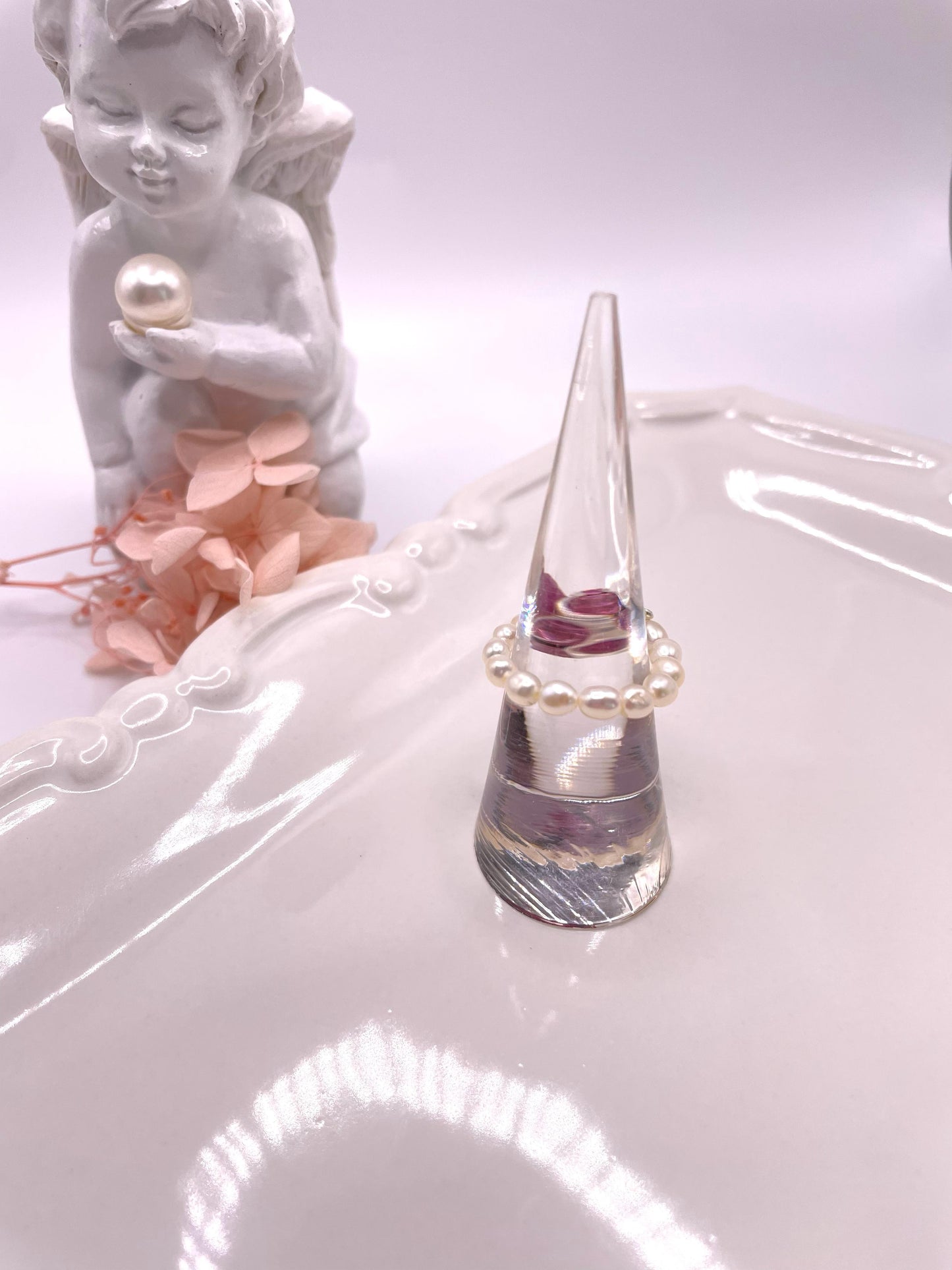 Perlenring elastisch mit Turmalin