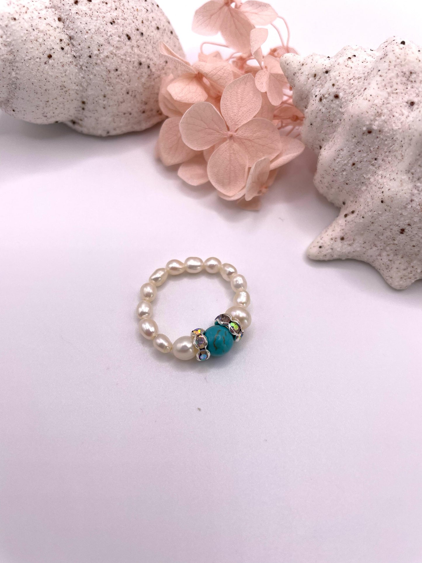 Perlenring elastisch mit Howlith