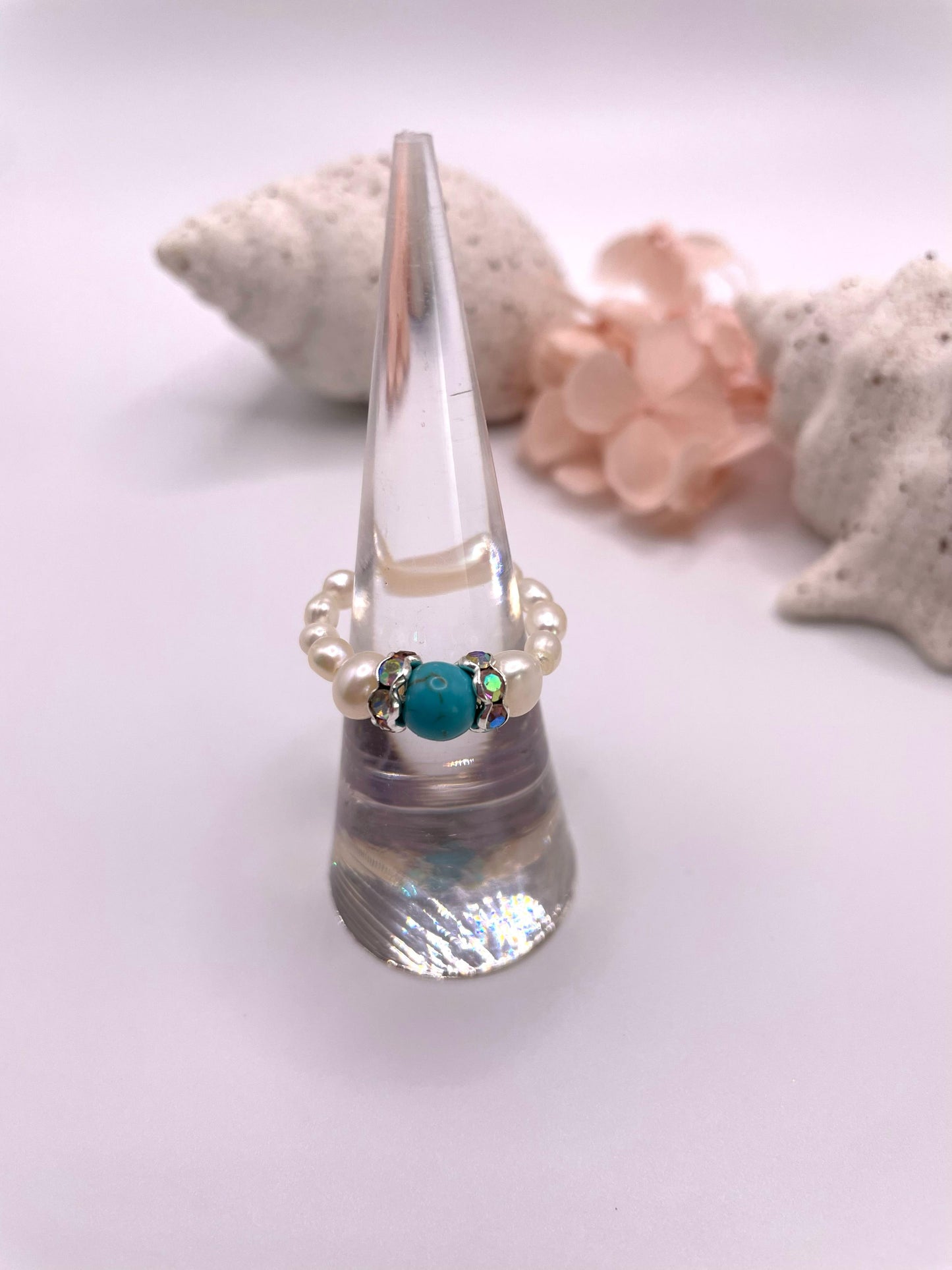 Perlenring elastisch mit Howlith