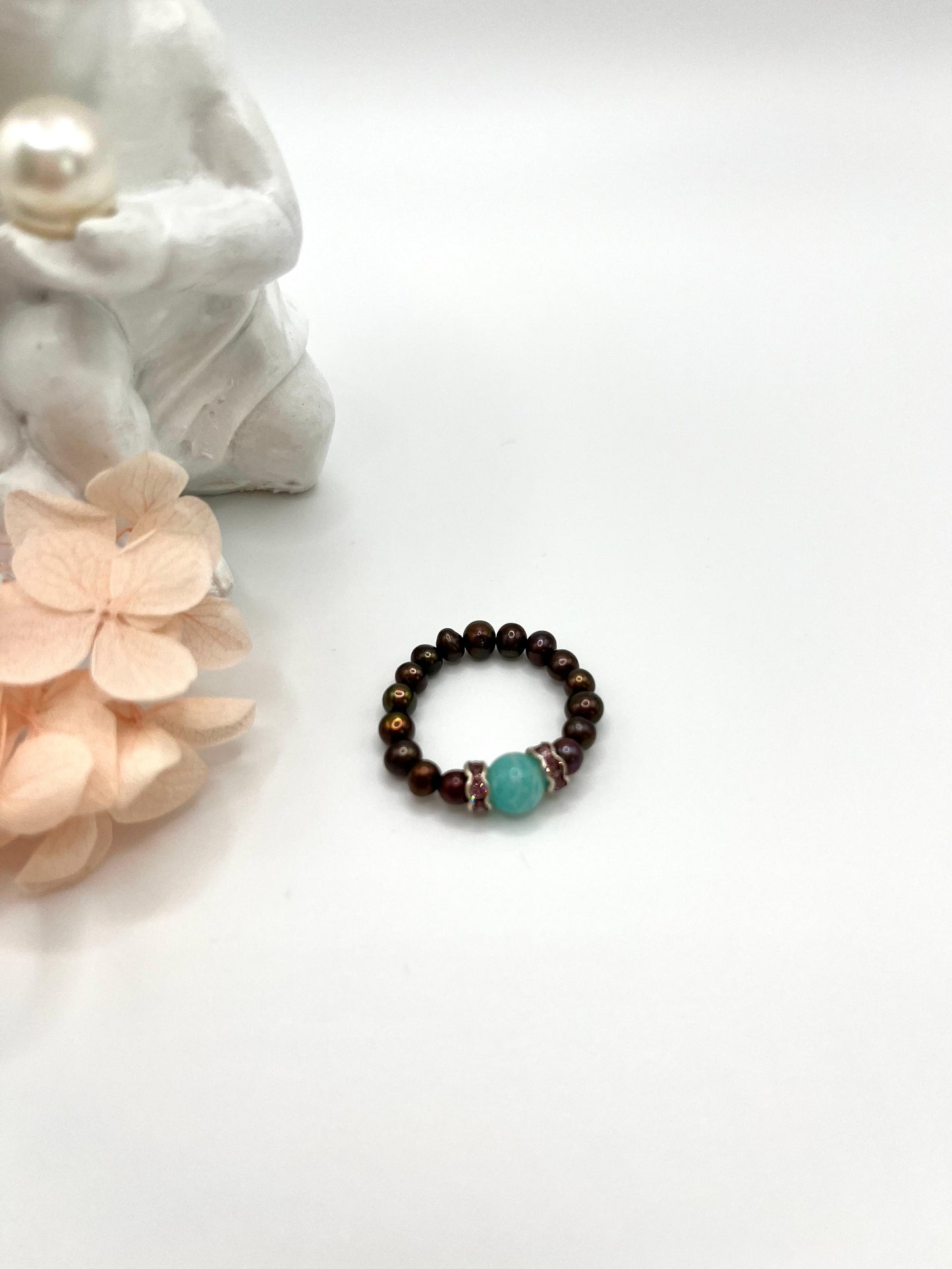 Perlenring mit Amazonit