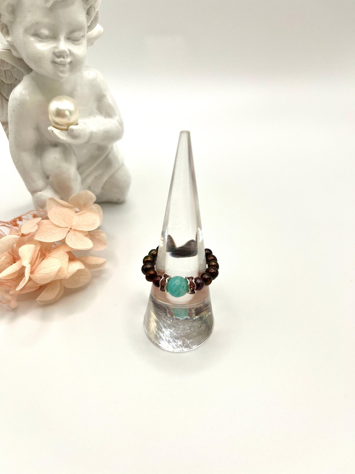 Perlenring mit Amazonit