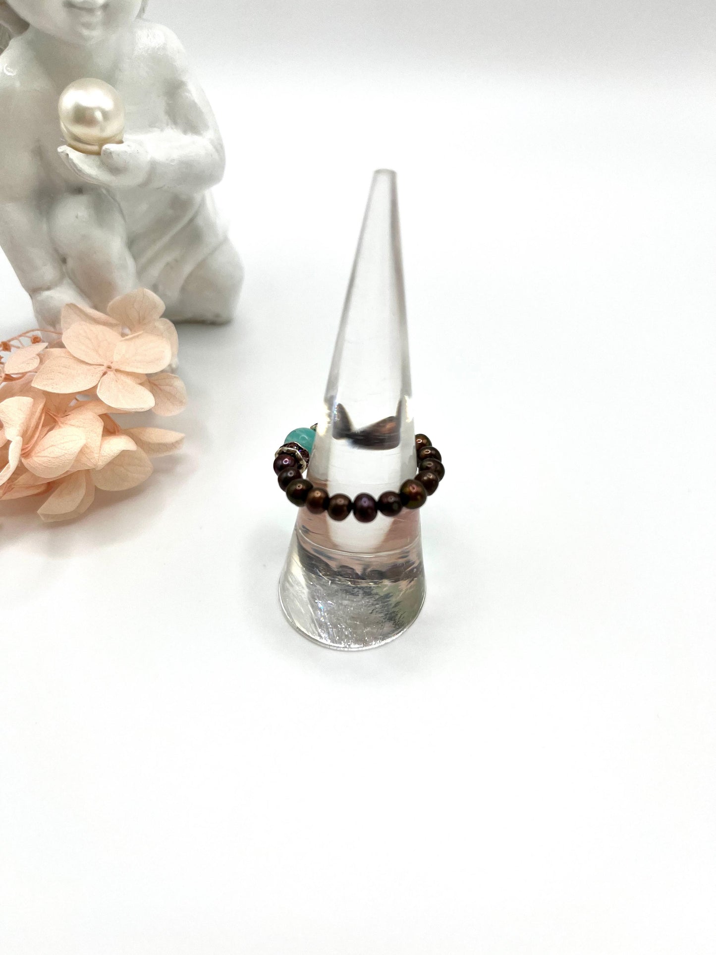 Perlenring mit Amazonit