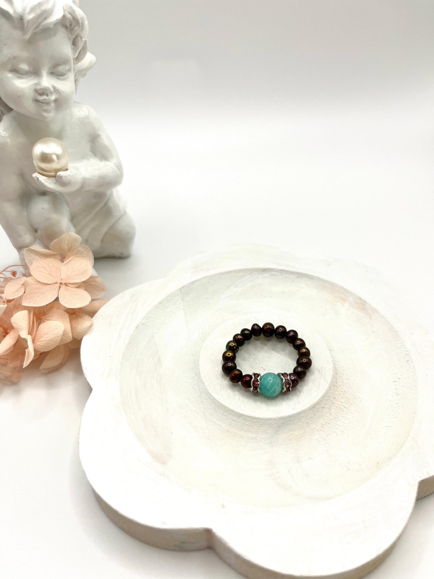 Perlenring mit Amazonit