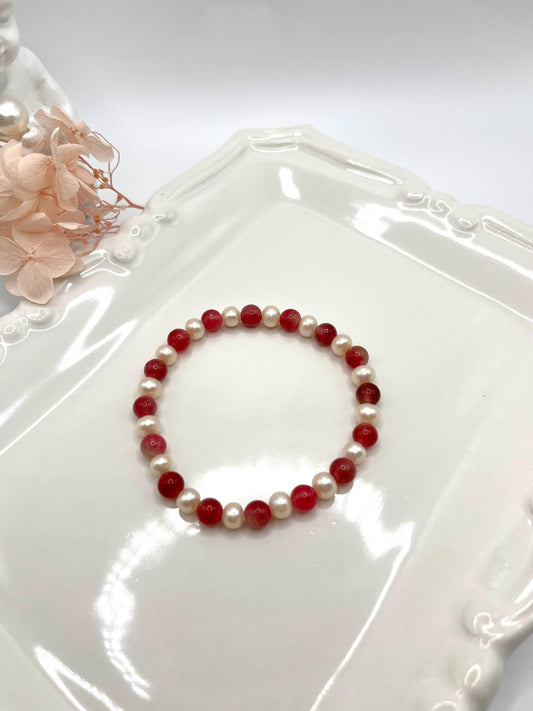 Perlenarmband mit Wassermelonen Turmalin