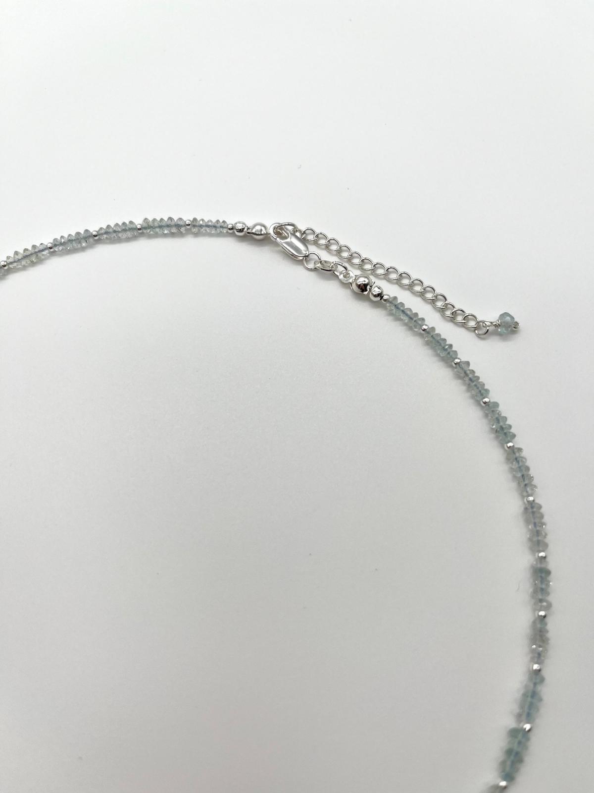 ✨Edelstein-Collier mit Aquamarin, Echt-Schmuck, Fein-Schmuck✨