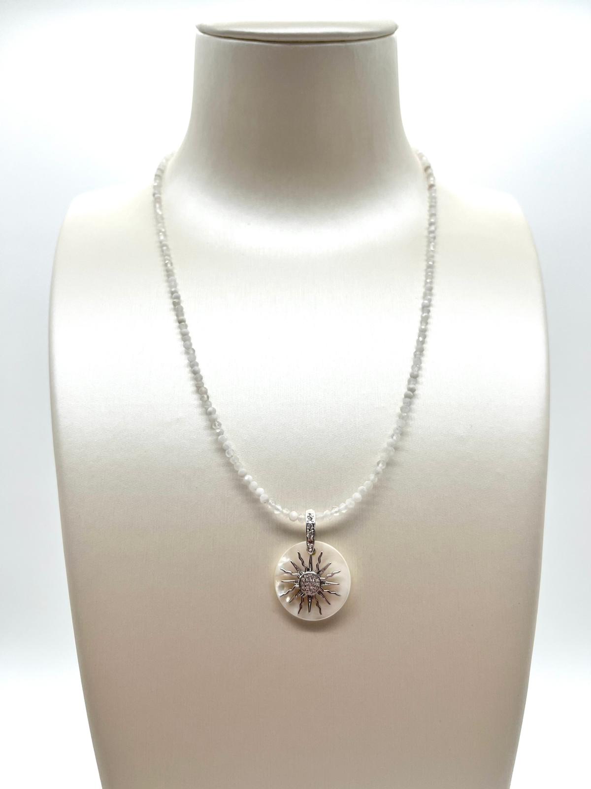 ✨Mondstein, Schmuckset mit Sonnen Anhänger, Edelsteinschmuck✨